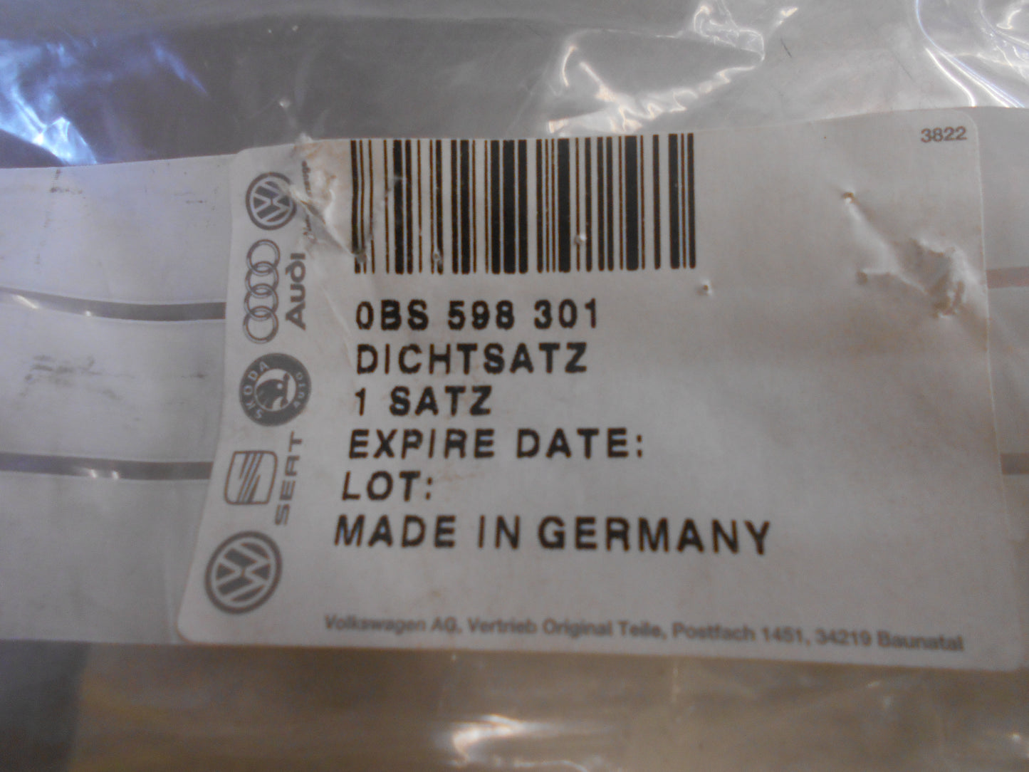 Volkswagen Various Models Genuine Haldex Seal Kit New Part