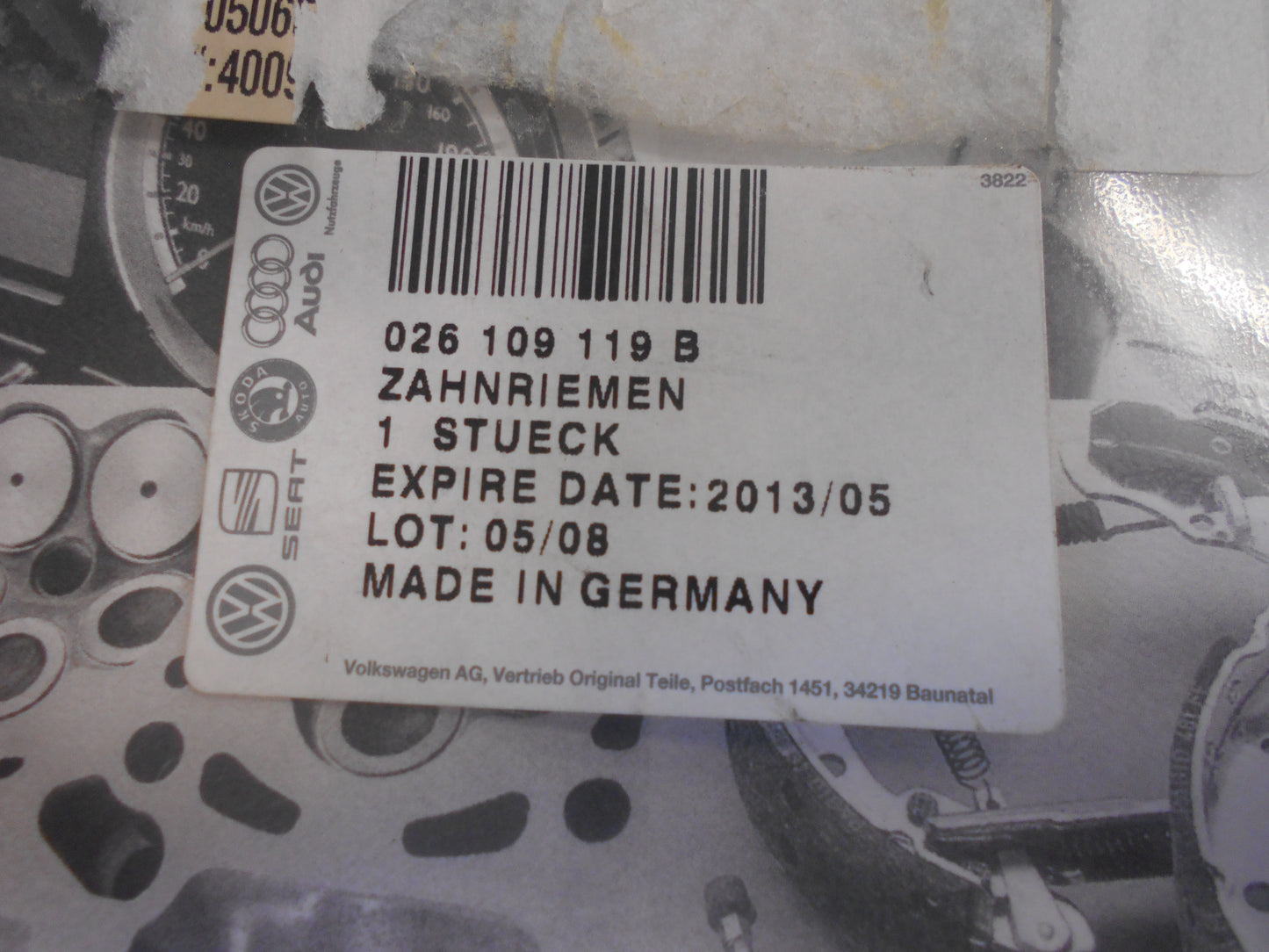 VW / Audi Various Models Genuine Timing Belt New Part