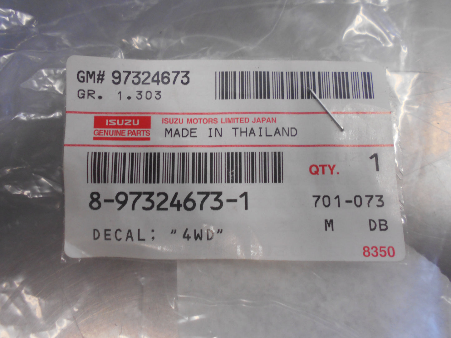 Isuzu D-Max / Holden Rodeo Genuine "2.4" Badge New Part