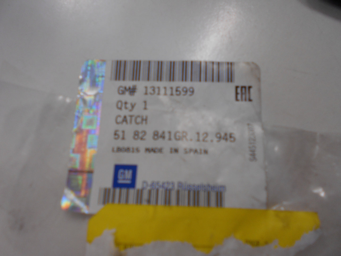 Holden Astra Genuine Fuel Tank Lock New Part