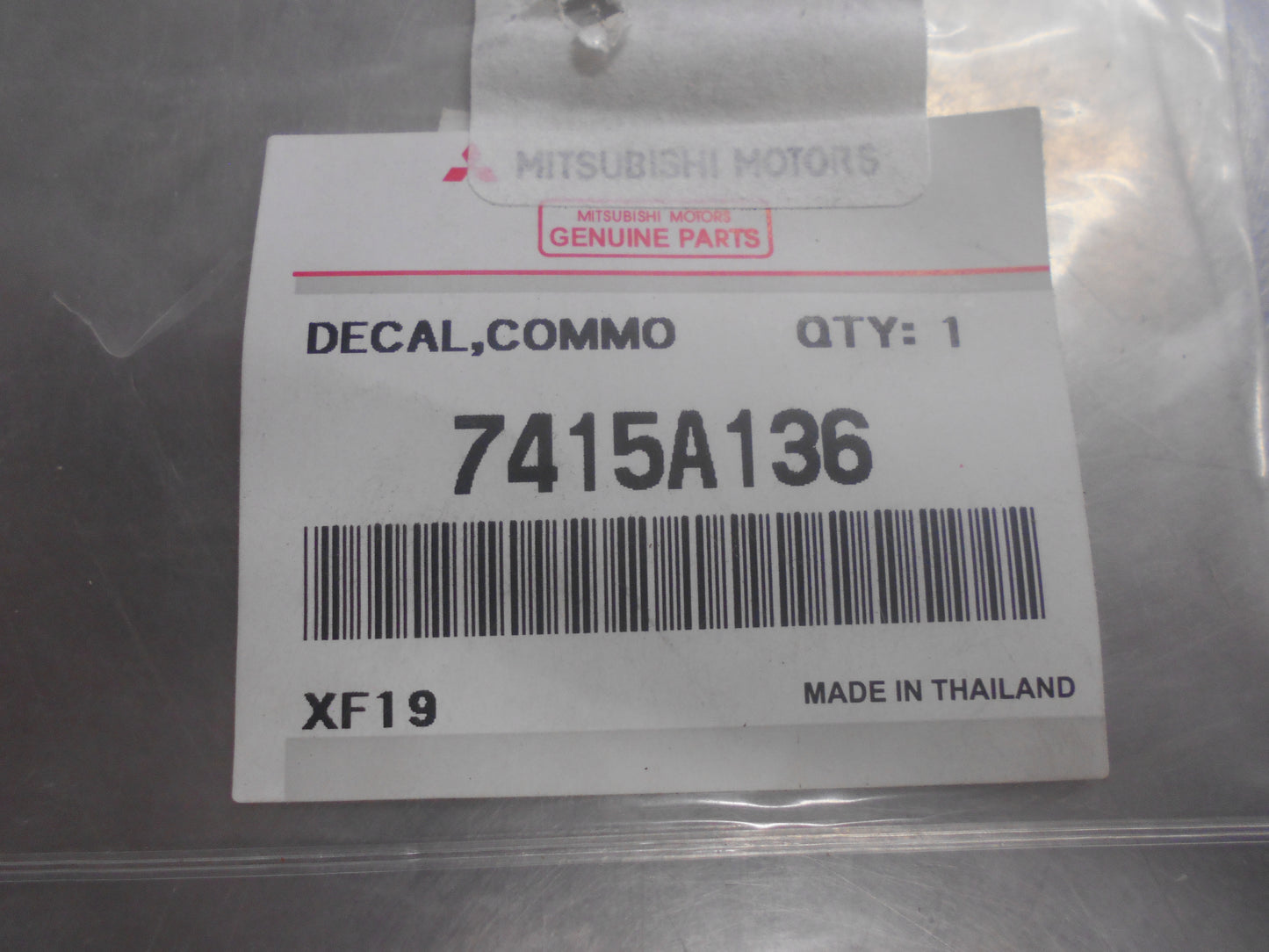 Mitsubishi Triton Genuine Common Rail Decal Badge New Part