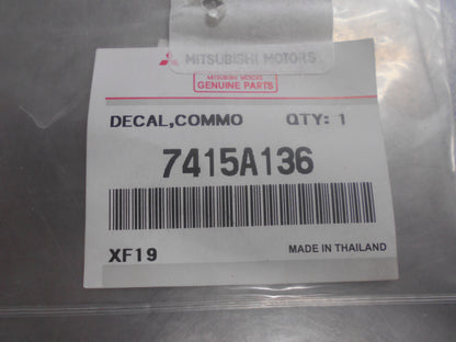 Mitsubishi Triton Genuine Common Rail Decal Badge New Part