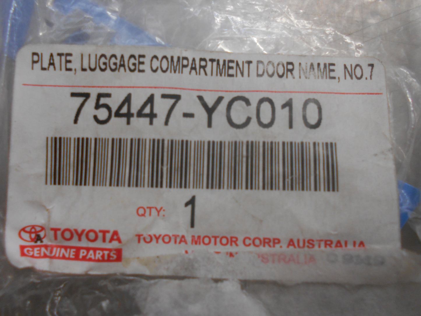 Toyota Camry Genuine Boot "Toyota" Badge New Part