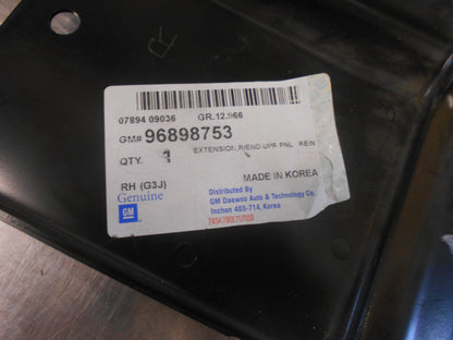 Holden Cruze Right Hand Rear Extension Upper Panel New Part