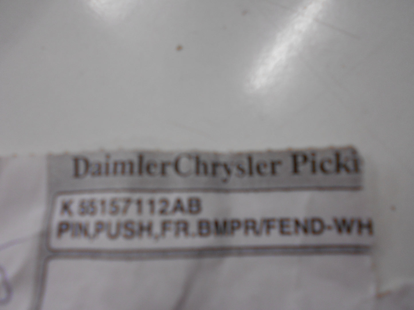 Chrysler Various Models Genuine Front Bumper, Guard Pin Push New Part