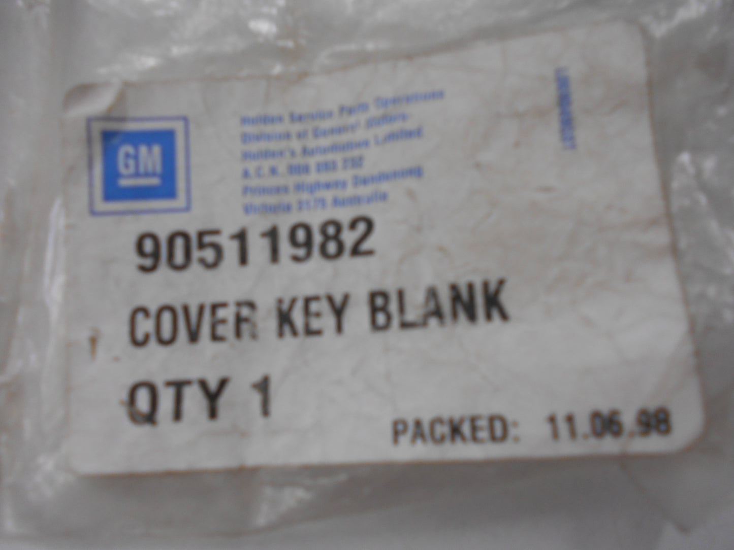 Holden Camira Genuine Key Blank Cover New Part