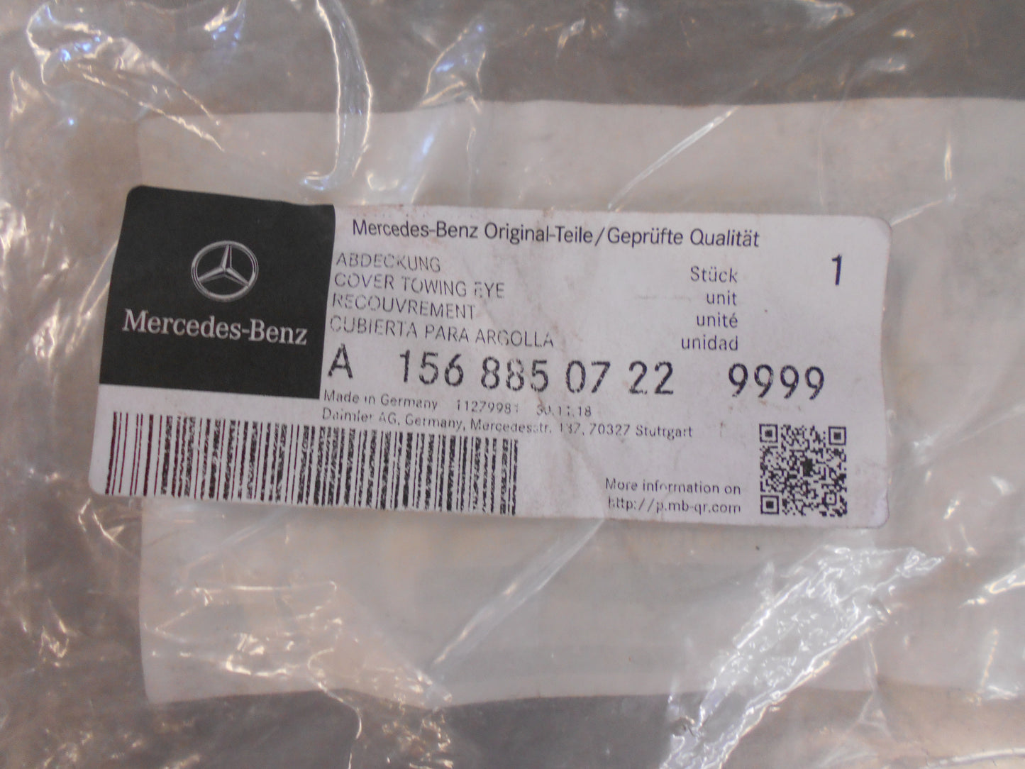 Mercedes Benz GLA X156 Front Bumper Towing Cap New Part