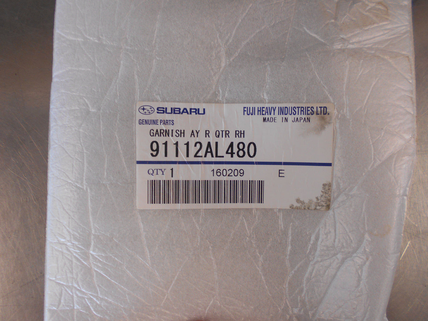 Subaru Legacy/Outback Genuine Right Side Garnish Quarter Trim Cover