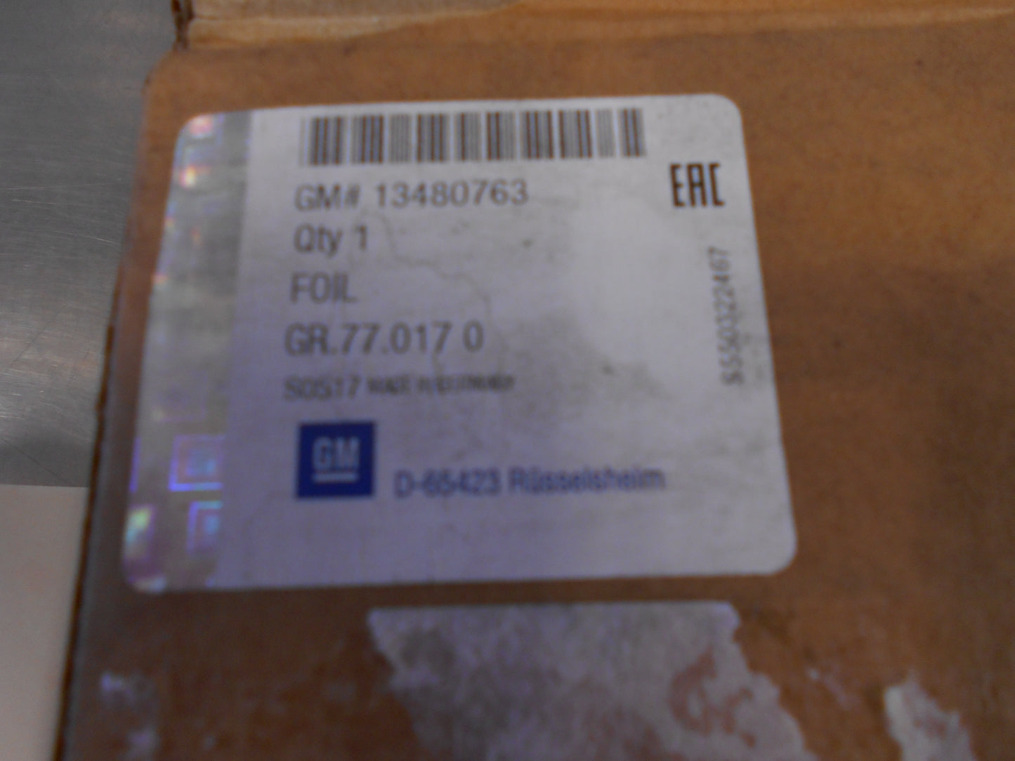 Holden Astra K Sports Tourer Genuine Rear Bumper Protector Film New Part