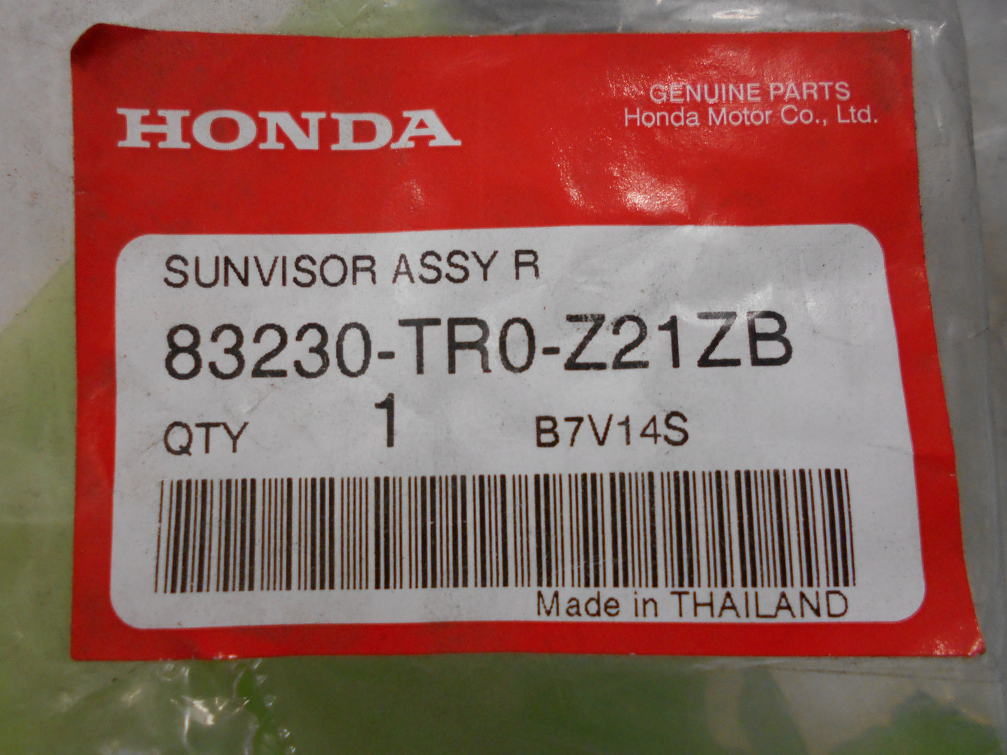 Honda Civic Genuine Right Sun Visor With Mirror New Part