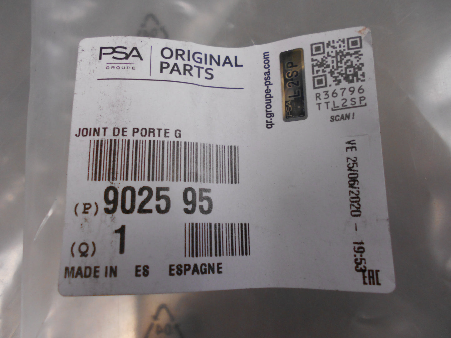 Peugeot 308 Genuine Door Seal New Part