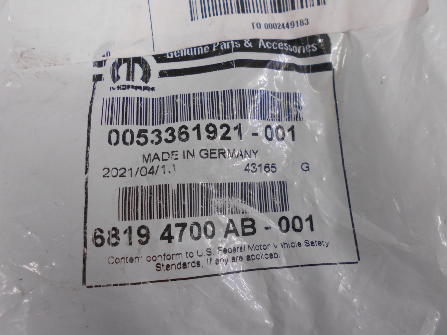 Chrysler 300/Jeep Grand Cherokee Genuine Rain Sensor New Part