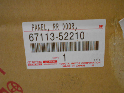 Toyota Yaris Genuine Rear Right Door Skin Outer Panel New Part