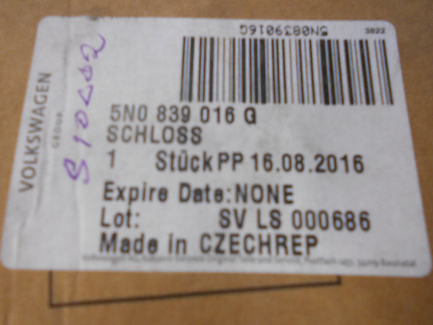 Volkswagen Passat/Tiguan/Amarok Genuine Rear Right Door Lock New Part