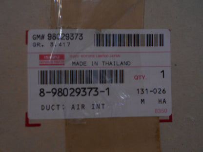 Isuzu D-Max Genuine Air Inlet Duct New Part
