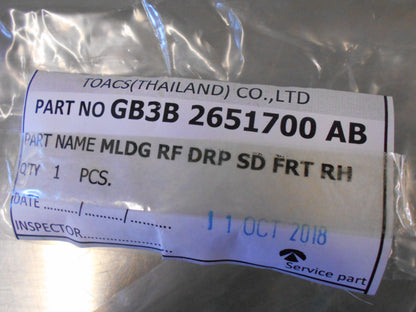 Mazda BT-50 Genuine Right Hand Roof Mould New Part