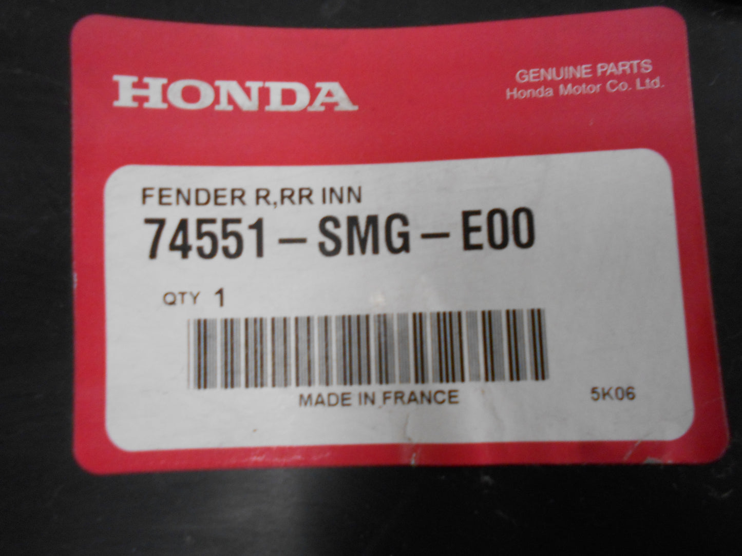Honda Civic Genuine Rear Right Hand Inner Guard New Part