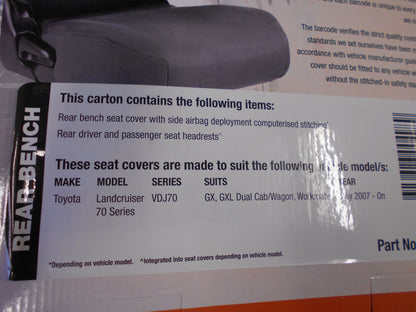 Ironman Custom Rear Canvas Seat Covers Suitable For Toyota 70 Series Landcruiser New Part