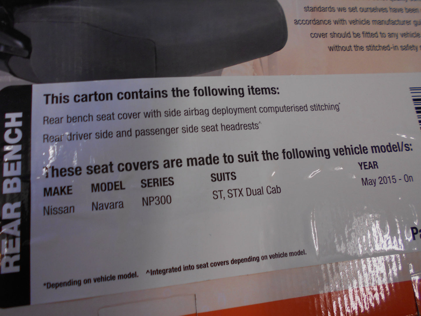 Ironman Rear Canvas Seat Covers Suitable For Nissan Navara NP300 New Part