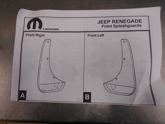 Jeep Renegade Genuine Front Mud Guards New Part