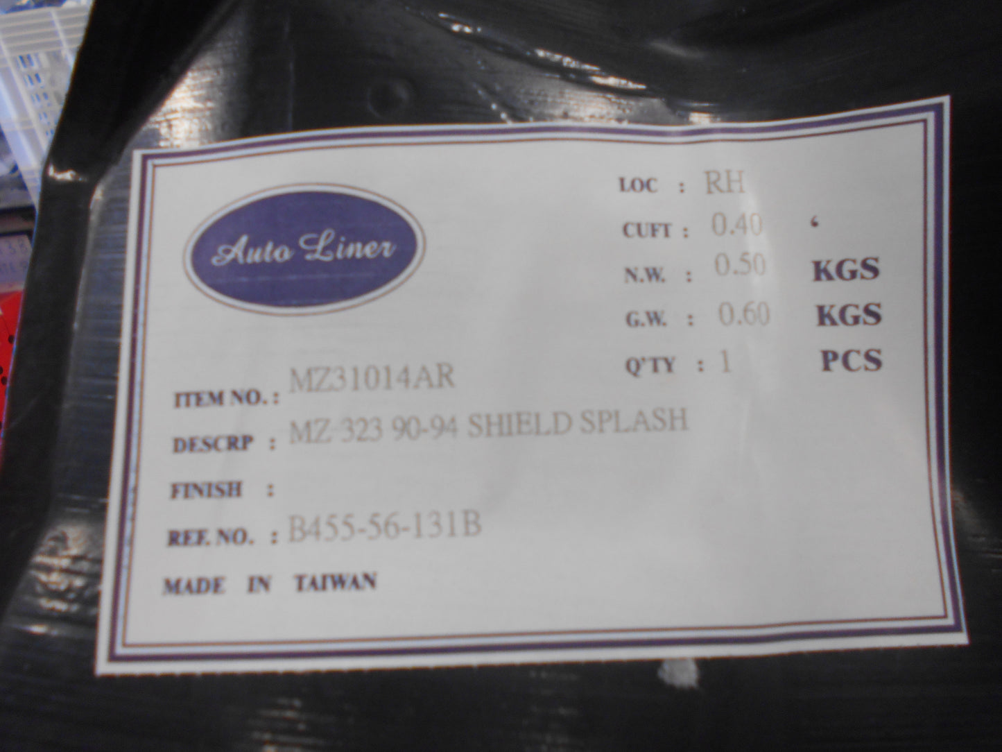 FORD LASER Left Hand Front Guard Liner New Part