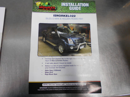 Ironman 4X4 Snorkel Suitable For Isuzu D-Max / Holden Rodeo New Part