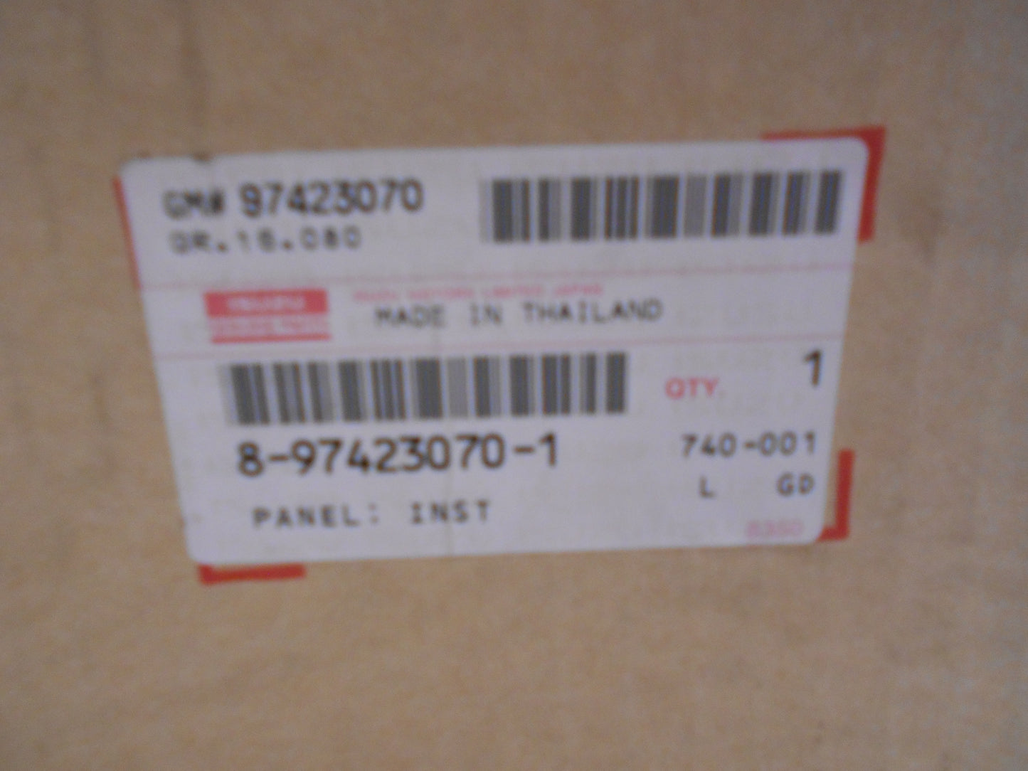 Isuzu D-Max Genuine Dash Panel New Part