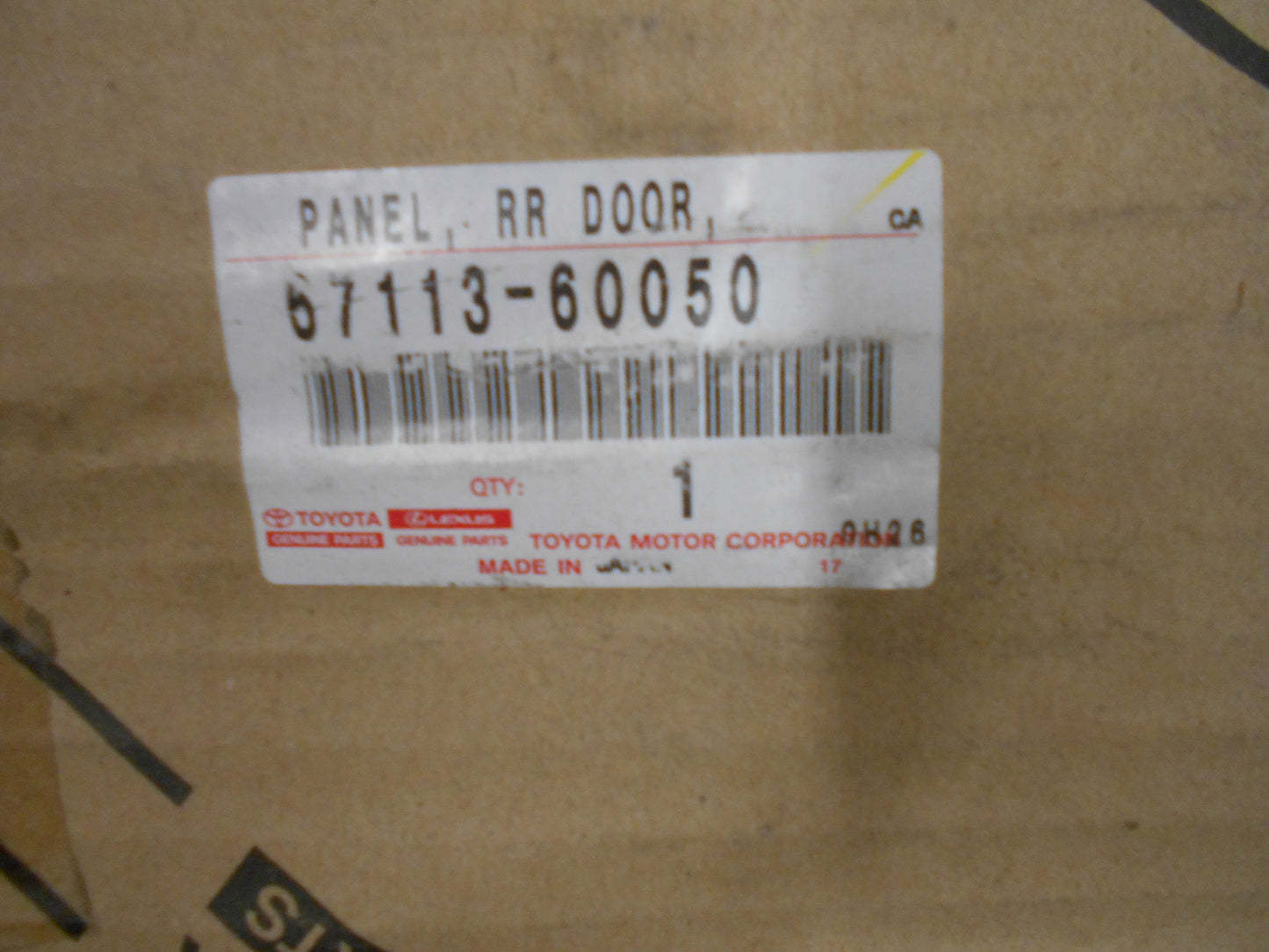 Toyota Landcruiser Right Hand Rear Outer Door Skin Panel New Part