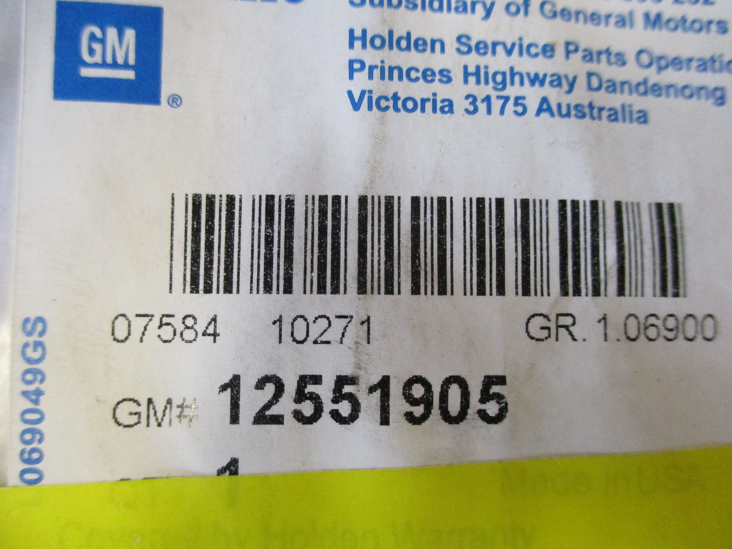 Holden Trailblazer Genuine Water Pump O-Ring New Part