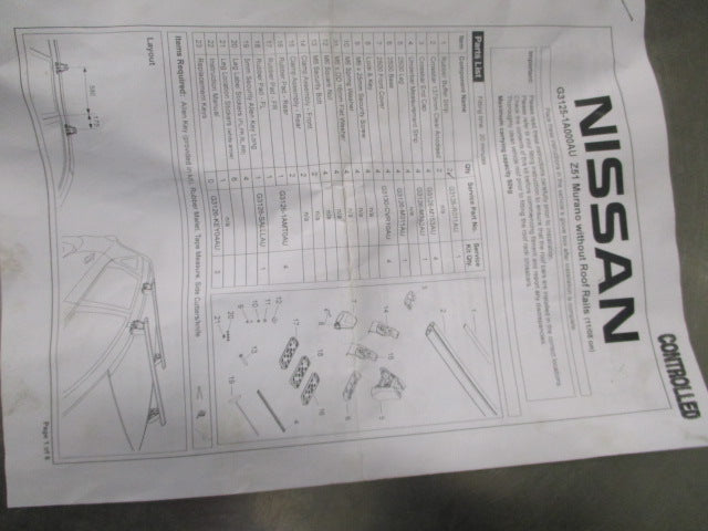 Nissan Murano Genuine Roof Rack Kit New Part