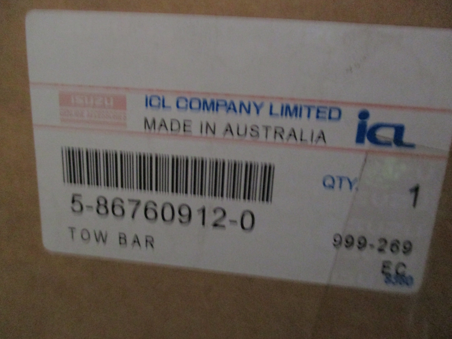 Isuzu MU-X Genuine Tow Bar Complete Kit With Instructions (No Wiring LOOM ) New Part