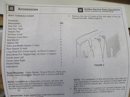 Holden RG Colorado Crew Cab Genuine Long Sports Bar Fitting Kit New Part
