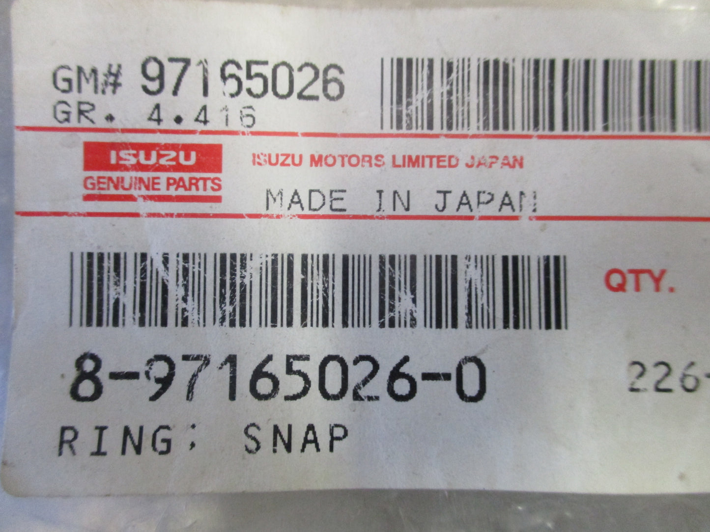 Isuzu Genuine Snap Ring New Part