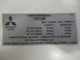 Mitsubishi Triton Genuine Tow Bar Rework Information New Part