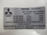 Mitsubishi Triton Genuine Tow Bar Rework Information New Part