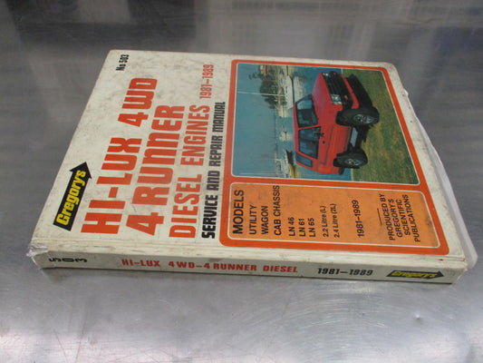 Gregory's Manual suits Toyota Hilux/Forerunner 1981 to 1989 2.4L Used