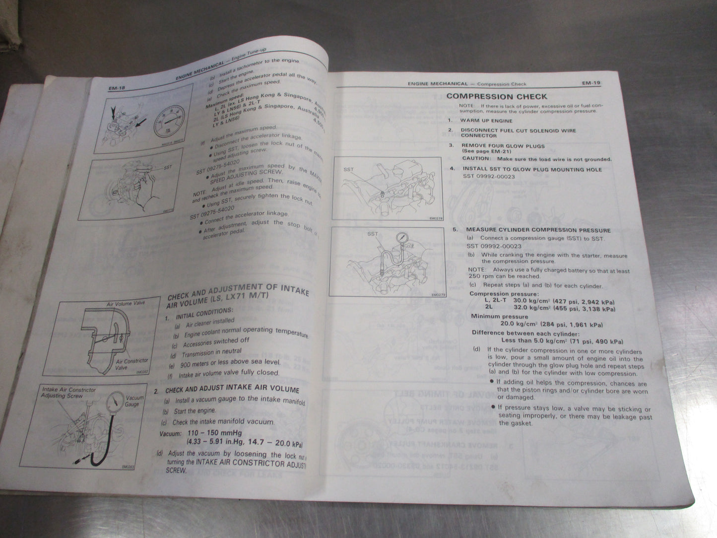 Toyota L/2L/2L-T Repair Manual Used