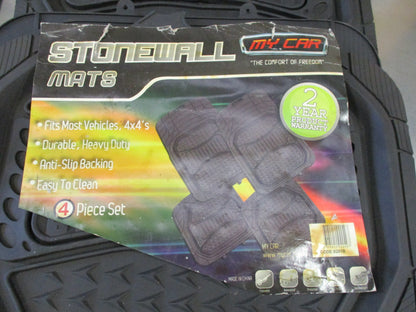 Stonewall Universal Heavy Duty Rubber Floor Mat Set of 4 New Part