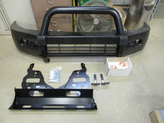 Mitsubishi MQ Triton GLS-Exceed Genuine Steel Black Hammer Tone Single Hoop Bull Bar New Part