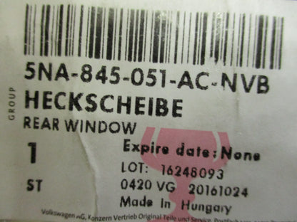 VW Tiguan Genuine Rear Heated Window New Part