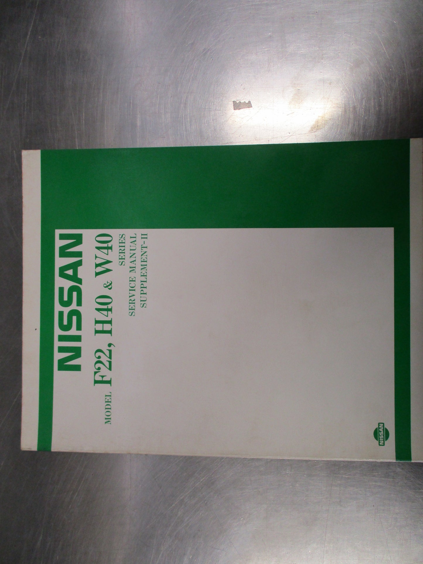 Nissan/Datsun F-22 And H40 Service Manual Supplement 2 Used