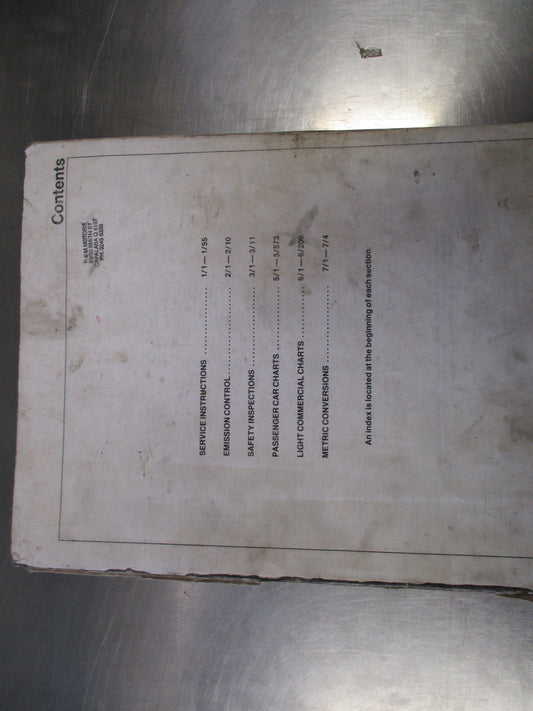 Lubrication & Tune-up Manual 1970-1986 Used
