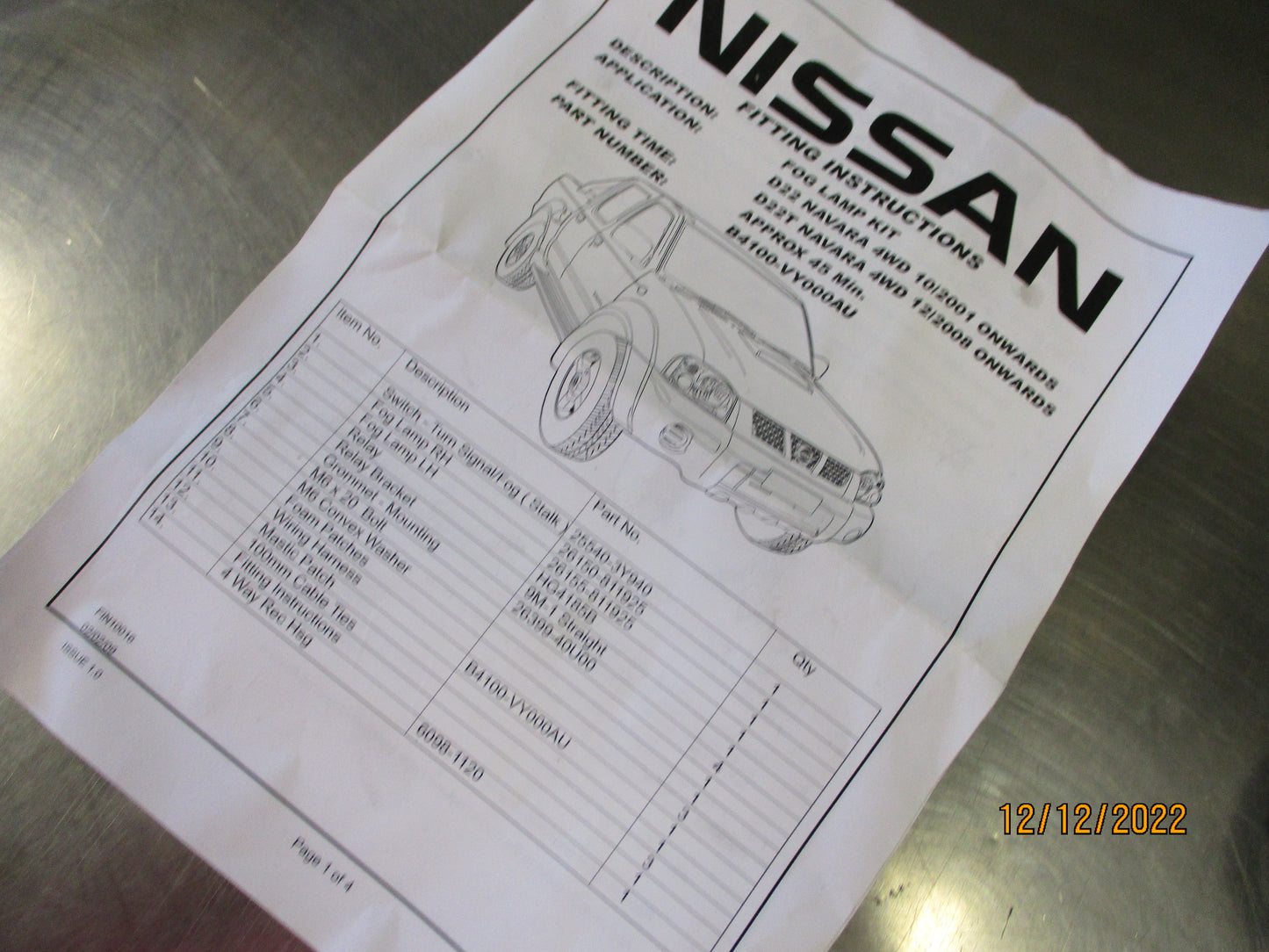 Nissan D22 Navara Genuine Front Fog Light Wiring Loom New Part
