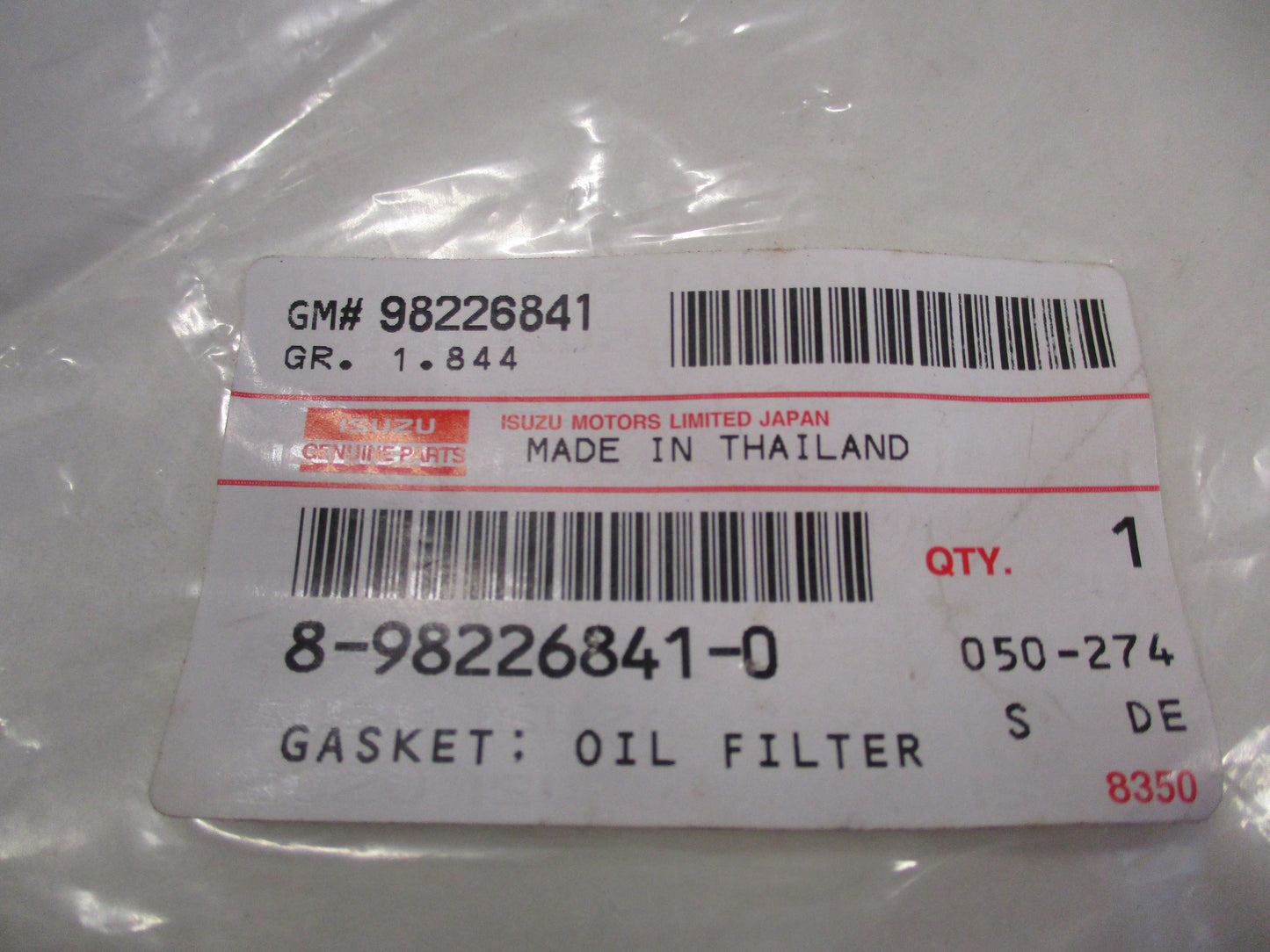 Isuzu Genuine Oil Fil Gasket New