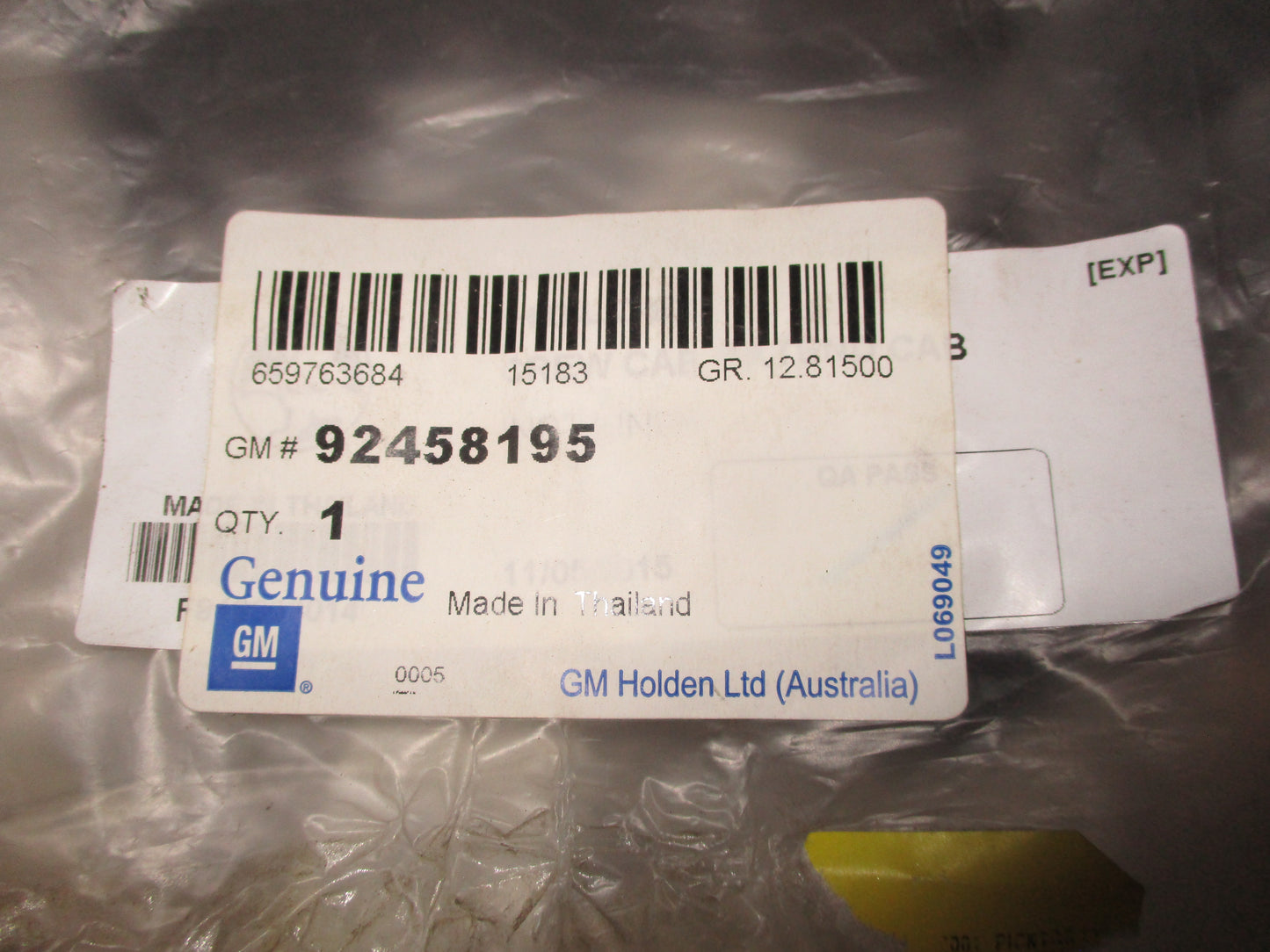 Holden Colorado Genuine Under Rail Bed Liner New Part