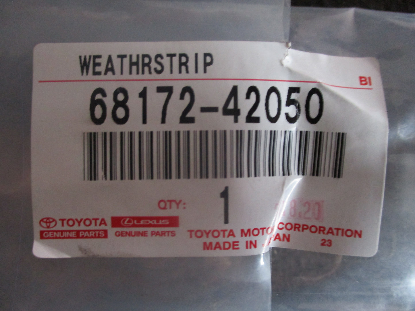 Toyota Rav4 Genuine Left Hand Front Inner Weatherstrip New Part