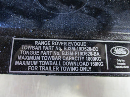 Land Rover Evoque Genuine Tow Bar With Fitting Kit (No Wiring Loom)New Part