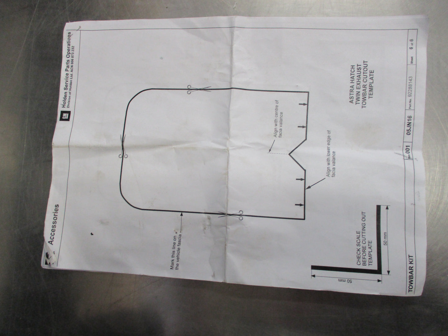 Holden Astra BK Hatch Genuine Tow Bar Kit (No Wiring Loom Or Ball) New Part