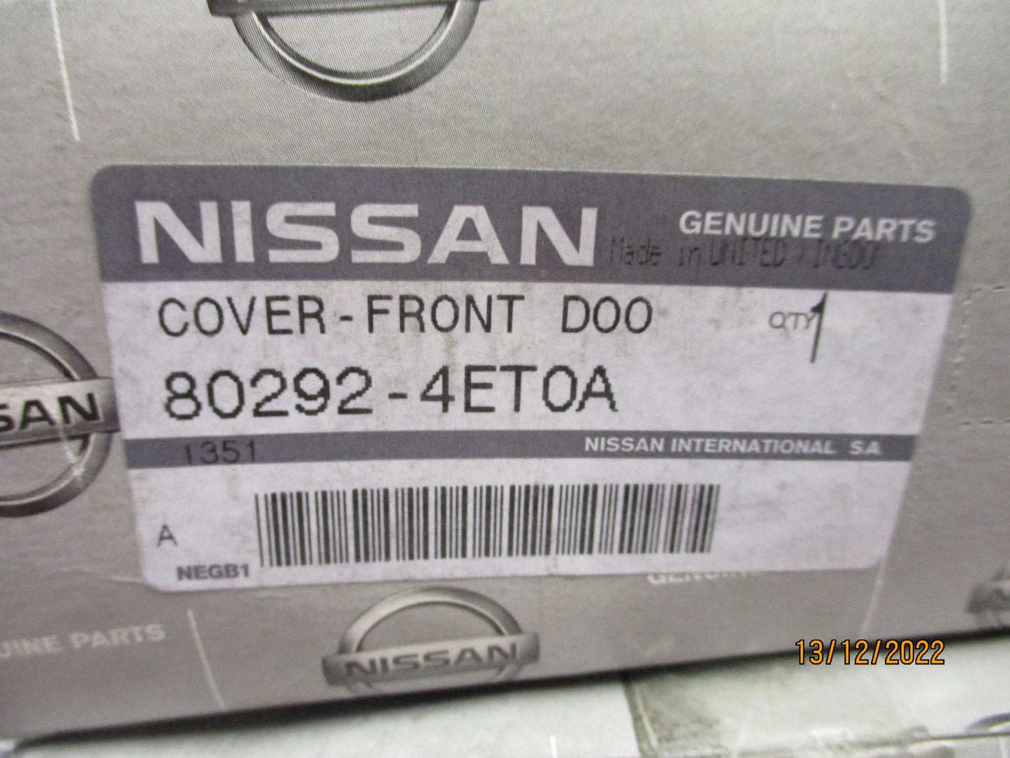 Nissan Qashqai J11E Genuine Right Hand Front A-Pillar Cover With Blind Spot New Part