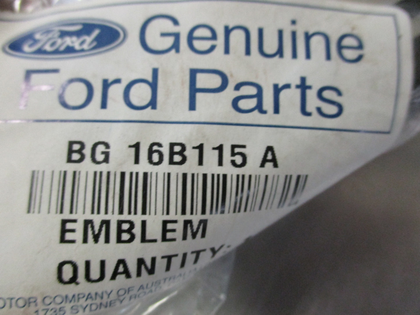 Ford Falcon FG MkII Genuine Left Hand Guard Emblem New Part